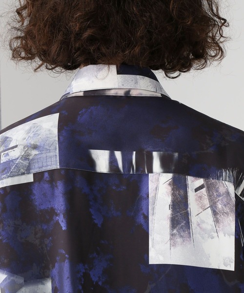 HARE（ハレ）の「グロッシーコラージュプリントシャツ(HARE)（シャツ/ブラウス・メンズ・ホワイト/ブルー/ブラック・FREE）」の6枚目の写真