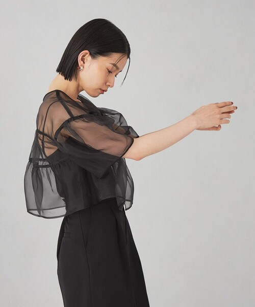 EMMEL REFINES（エメルリファインズ）の「＜EMMEL REFINES＞EM オーガン 2WAY ブラウス（シャツ/ブラウス・レディース・ブラック/ライム・FREE）」の4枚目の写真