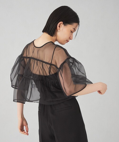 EMMEL REFINES（エメルリファインズ）の「＜EMMEL REFINES＞EM オーガン 2WAY ブラウス（シャツ/ブラウス・レディース・ブラック/ライム・FREE）」の5枚目の写真