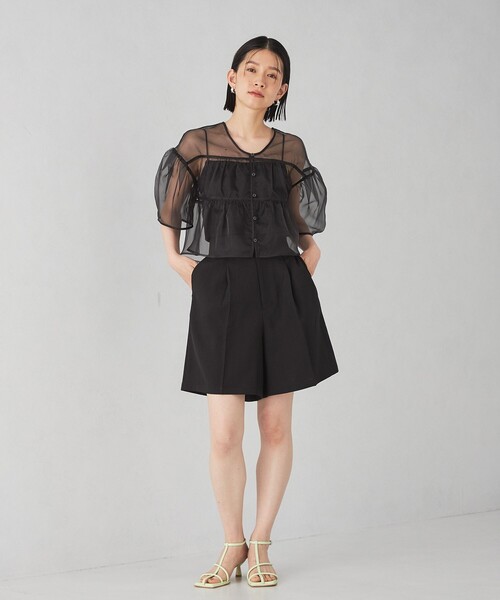 EMMEL REFINES（エメルリファインズ）の「＜EMMEL REFINES＞EM オーガン 2WAY ブラウス（シャツ/ブラウス・レディース・ブラック/ライム・FREE）」の6枚目の写真