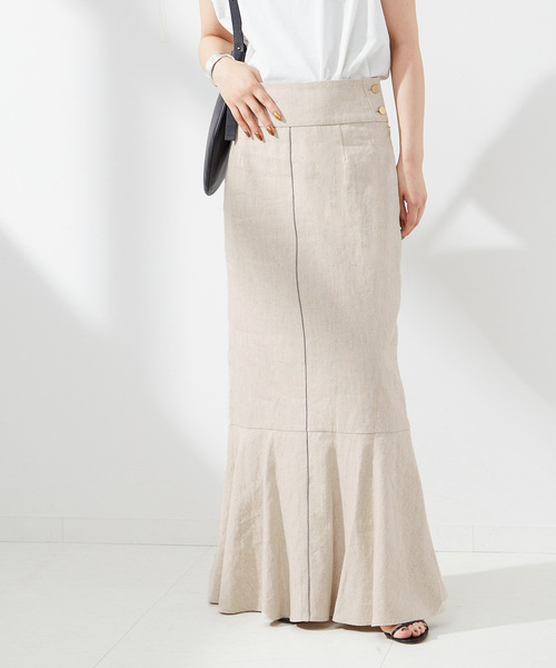 A PUPIL(アピューピル)の「【A PUPIL/ア ピューピル】MMD SK-CL:スカート(スカート・レディース・ブラック/アイボリー・MEDIUM)」の2枚目の写真