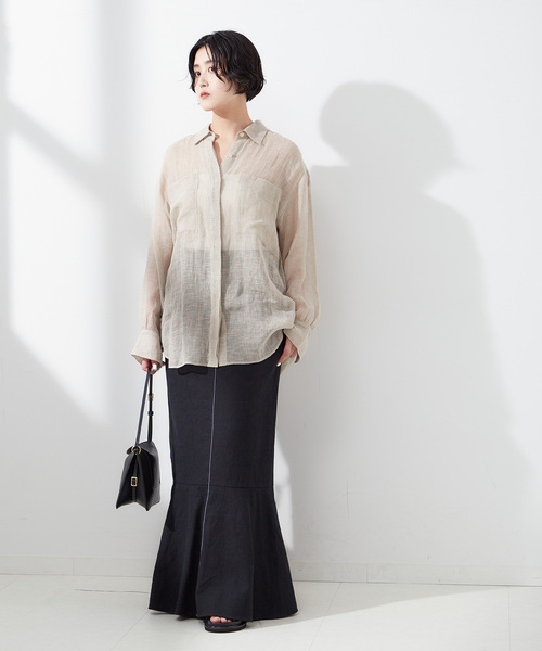 A PUPIL(アピューピル)の「【A PUPIL/ア ピューピル】MMD SK-CL:スカート(スカート・レディース・ブラック/アイボリー・MEDIUM)」の3枚目の写真