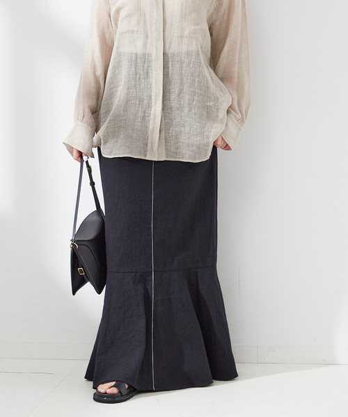 A PUPIL(アピューピル)の「【A PUPIL/ア ピューピル】MMD SK-CL:スカート(スカート・レディース・ブラック/アイボリー・MEDIUM)」の6枚目の写真