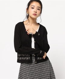 axes femme | 楽譜刺繍カーディガン(カーディガン/ボレロ)