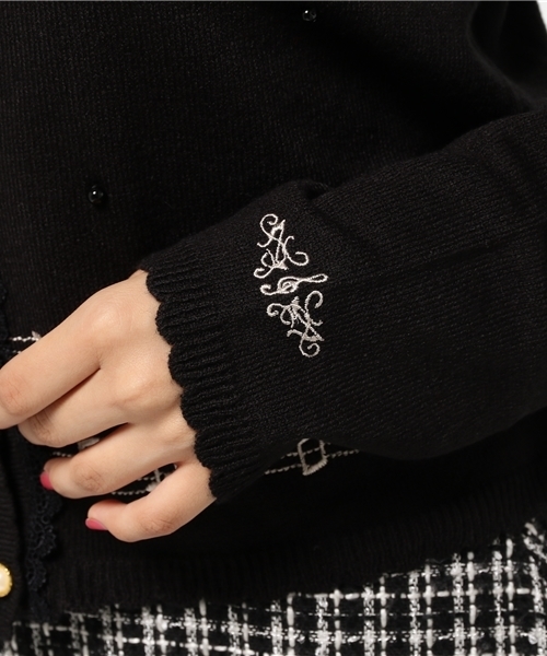 axes femme（アクシーズファム）の「楽譜刺繍カーディガン（カーディガン/ボレロ・レディース・ブラック/ワイン/キナリ/ブラウン・MEDIUM）」の13枚目の写真
