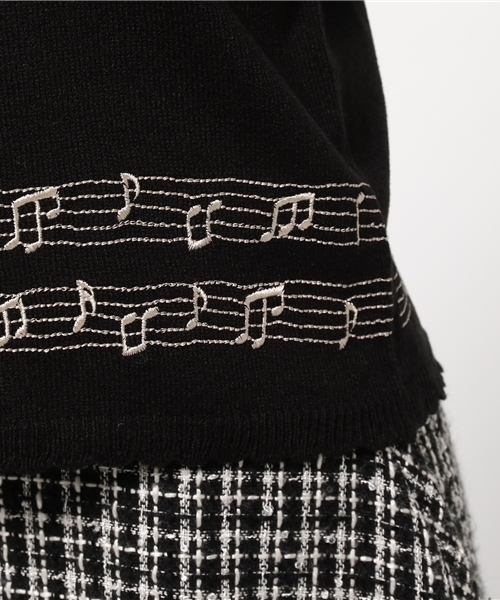 axes femme（アクシーズファム）の「楽譜刺繍カーディガン（カーディガン/ボレロ・レディース・ブラック/ワイン/キナリ/ブラウン・MEDIUM）」の14枚目の写真