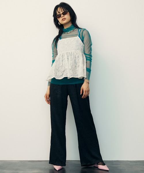 uyu.（ウユ）の「Shiny Washer Easy Pants / シャイニーワッシャーイージーパンツ【uyu./ウユ】（スラックス・レディース・シルバー/シルバー系その他/ブラック・FREE）」の16枚目の写真