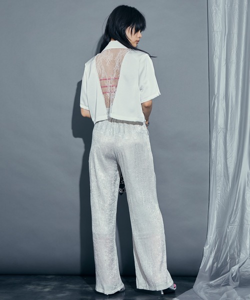 uyu.（ウユ）の「Shiny Washer Easy Pants / シャイニーワッシャーイージーパンツ【uyu./ウユ】（スラックス・レディース・シルバー/シルバー系その他/ブラック・FREE）」の22枚目の写真