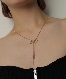 ORLEAN | 金属アレルギー対応 スネークチェーンリボンネックレス サージカルステンレス(ネックレス)