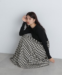 ◆◇長袖リブニットドッキングワンピース