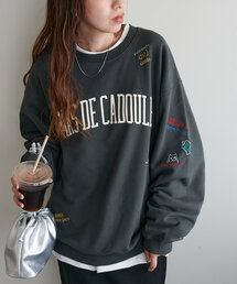 DISCOAT（ディスコート）の「【選べる着丈♪】総柄刺繍スウェット≪ユニセックス≫（Tシャツ/カットソー・メンズ）」