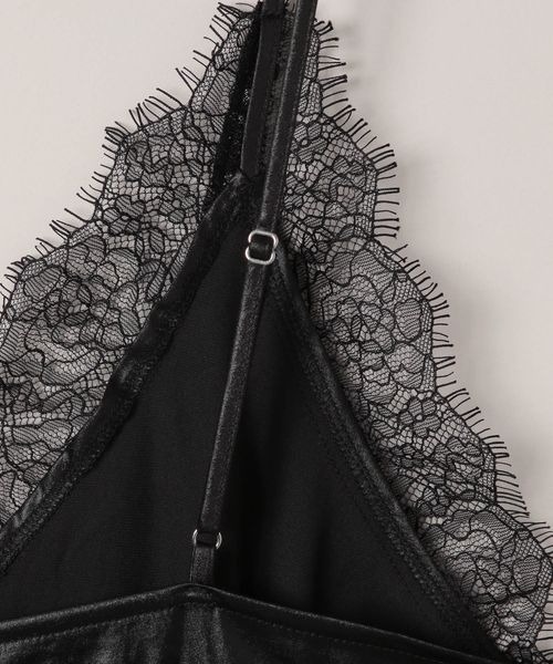 JEANASIS(ジーナシス)の「チンツレーストリムキャミ/146876(キャミソール・レディース・グレー/ブラック・FREE)」の9枚目の写真