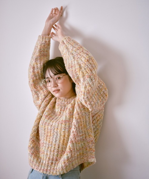 unclip（アンクリップ）の「カラフルミックスフェザーニット（ニット