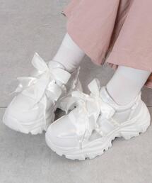 WEGO | WEGO/【24年秋冬新作】ダブルリボン厚底ダッドスニーカー(スニーカー)