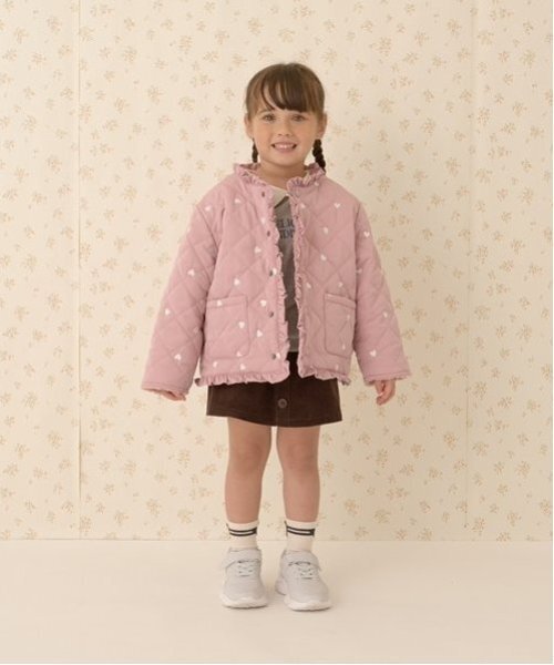 セール】ノーカラーハート刺しゅうブルゾン（ブルゾン）｜Lycee mine