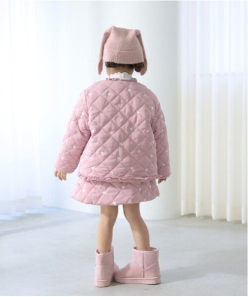 Lycee mine（リセマイン）の「ノーカラーハート刺しゅうブルゾン（ブルゾン・キッズ・ブラック/アイボリー/ピンク/ダークブラウン/ミント・100cm/110cm/120cm/130cm/140cm/150cm）」の10枚目の写真