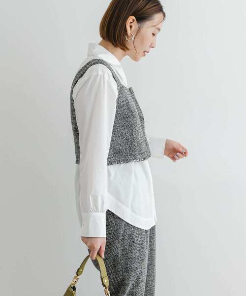 F by ROSSO（エフバイロッソ）の「F by ROSSO　ビッグカラーシャツ（シャツ/ブラウス・レディース・チェック/オフホワイト/ブルー・FREE）」の6枚目の写真