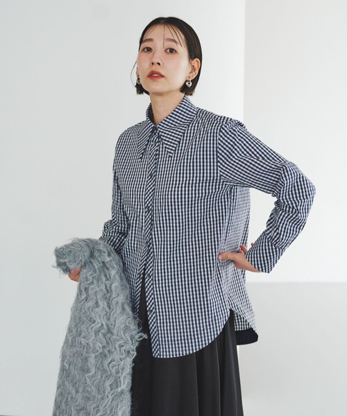 F by ROSSO（エフバイロッソ）の「F by ROSSO　ビッグカラーシャツ（シャツ/ブラウス・レディース・チェック/オフホワイト/ブルー・FREE）」の17枚目の写真