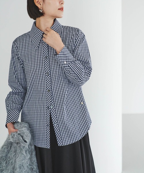 F by ROSSO（エフバイロッソ）の「F by ROSSO　ビッグカラーシャツ（シャツ/ブラウス・レディース・チェック/オフホワイト/ブルー・FREE）」の18枚目の写真