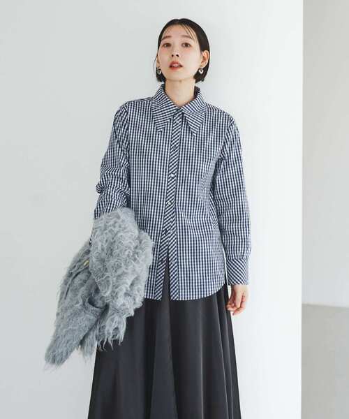 F by ROSSO（エフバイロッソ）の「F by ROSSO　ビッグカラーシャツ（シャツ/ブラウス・レディース・チェック/オフホワイト/ブルー・FREE）」の19枚目の写真