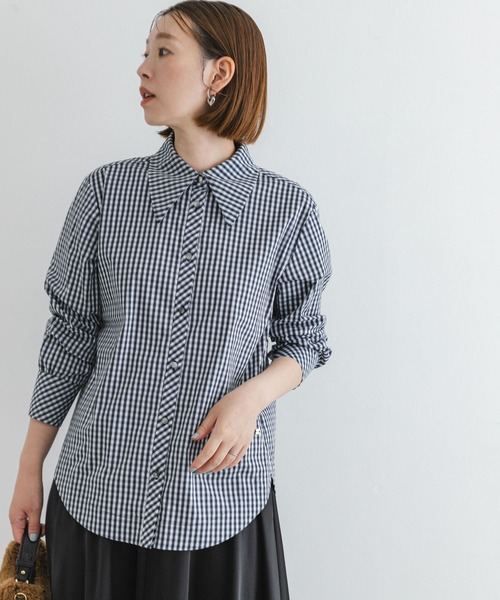 F by ROSSO（エフバイロッソ）の「F by ROSSO　ビッグカラーシャツ（シャツ/ブラウス・レディース・チェック/オフホワイト/ブルー・FREE）」の21枚目の写真