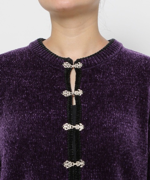 HARE（ハレ）の「ハイショクラインチャイナモールカーディガン(HARE)（カーディガン/ボレロ・レディース・パープル/ブラック・FREE）」の15枚目の写真