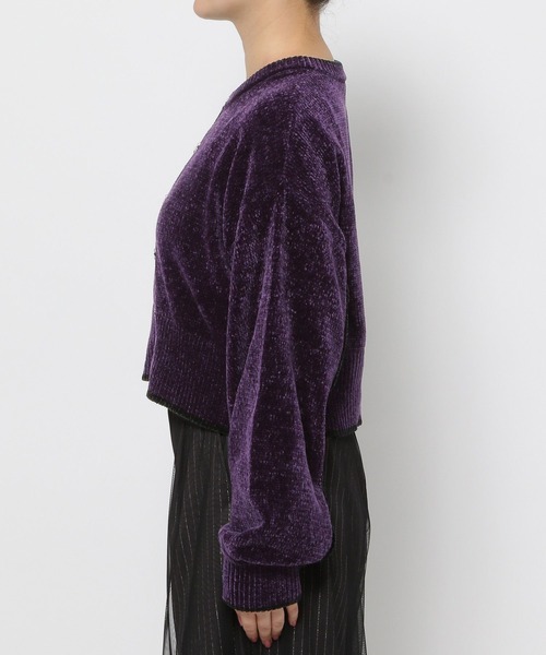 HARE（ハレ）の「ハイショクラインチャイナモールカーディガン(HARE)（カーディガン/ボレロ・レディース・パープル/ブラック・FREE）」の13枚目の写真