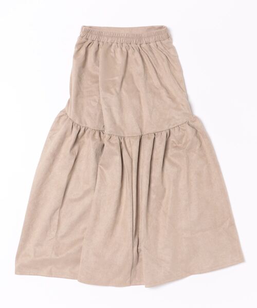 and it_(アンドイット)の「スエードポンチティアードスカート(スカート・レディース・アイボリー/スミクロ/グレイッシュベージュ・M)」の4枚目の写真