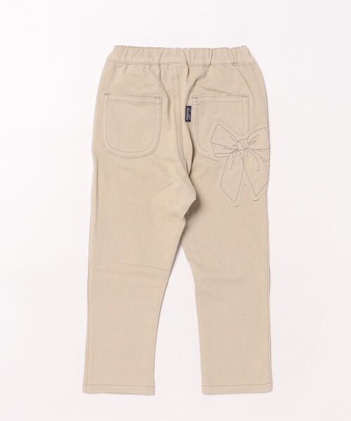 HAKKA KIDS（ハッカキッズ）の「リボンモチーフアップリケ　のびのびストレッチカットツイルテーパードパンツ（その他パンツ・キッズ・ベージュ/パープル/ピンク/チャコール・110cm/100cm/120cm/130cm）」の3枚目の写真