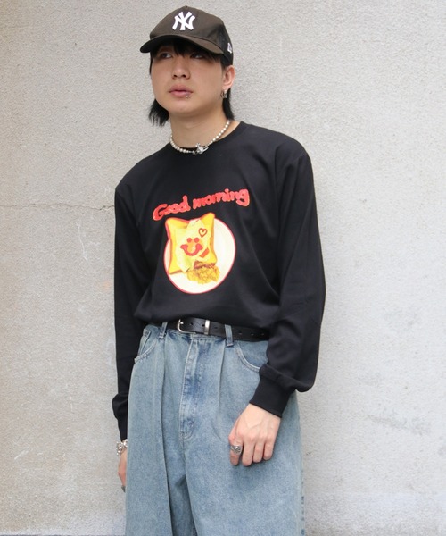UNIT CHEST(ユニットチェスト)の「【UNIT CHEST】unique unisex long sleeve T-shirt/ユニークユニセックス ロンT OIF designer eggs コラボ Goodmorning by KOTONA TATEISHI(Tシャツ/カットソー・レディース・ホワイト/杢グレー/ブラック・L/M/S)」の19枚目の写真