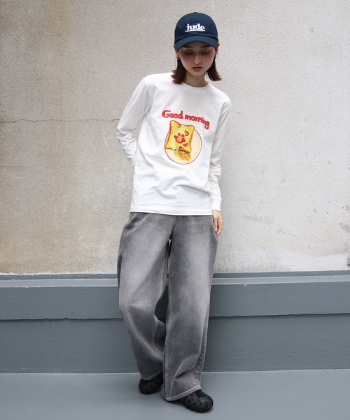 UNIT CHEST(ユニットチェスト)の「【UNIT CHEST】unique unisex long sleeve T-shirt/ユニークユニセックス ロンT OIF designer eggs コラボ Goodmorning by KOTONA TATEISHI(Tシャツ/カットソー・レディース・ホワイト/杢グレー/ブラック・L/M/S)」の13枚目の写真