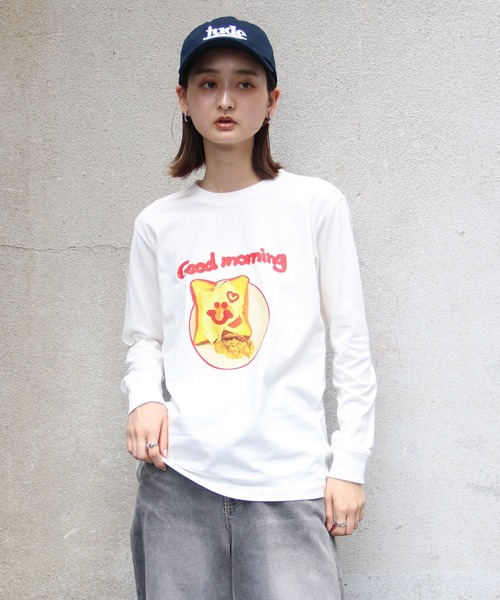 UNIT CHEST(ユニットチェスト)の「【UNIT CHEST】unique unisex long sleeve T-shirt/ユニークユニセックス ロンT OIF designer eggs コラボ Goodmorning by KOTONA TATEISHI(Tシャツ/カットソー・レディース・ホワイト/杢グレー/ブラック・L/M/S)」の11枚目の写真