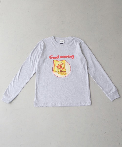 UNIT CHEST(ユニットチェスト)の「【UNIT CHEST】unique unisex long sleeve T-shirt/ユニークユニセックス ロンT OIF designer eggs コラボ Goodmorning by KOTONA TATEISHI(Tシャツ/カットソー・レディース・ホワイト/杢グレー/ブラック・L/M/S)」の4枚目の写真