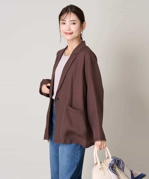a.v.v（アーヴェヴェ）の「シアージャケット（テーラードジャケット・レディース・ブラック/ブラウン・38/40/42/36/34）」の5枚目の写真