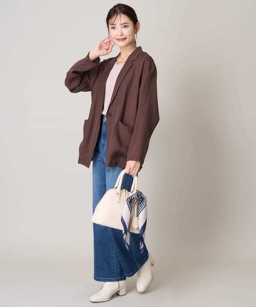 a.v.v（アーヴェヴェ）の「シアージャケット（テーラードジャケット・レディース・ブラック/ブラウン・38/40/42/36/34）」の6枚目の写真