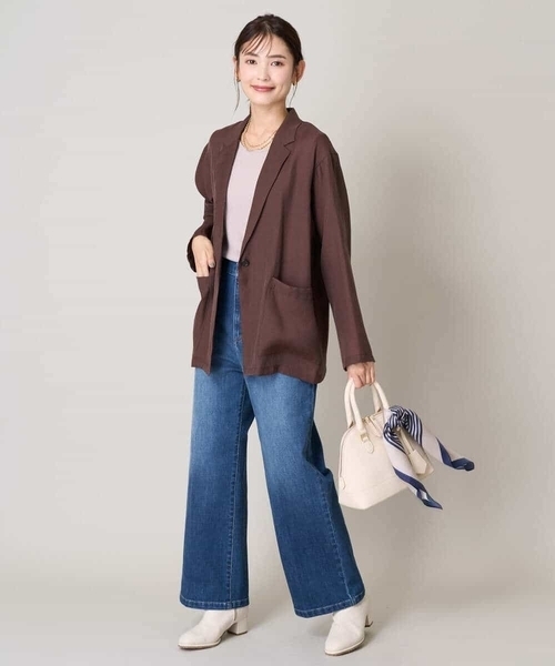 a.v.v（アーヴェヴェ）の「シアージャケット（テーラードジャケット・レディース・ブラック/ブラウン・38/40/42/36/34）」の7枚目の写真