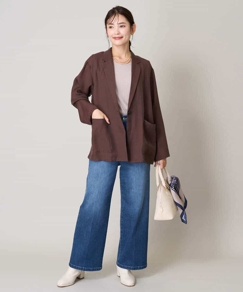 a.v.v（アーヴェヴェ）の「シアージャケット（テーラードジャケット・レディース・ブラック/ブラウン・38/40/42/36/34）」の8枚目の写真