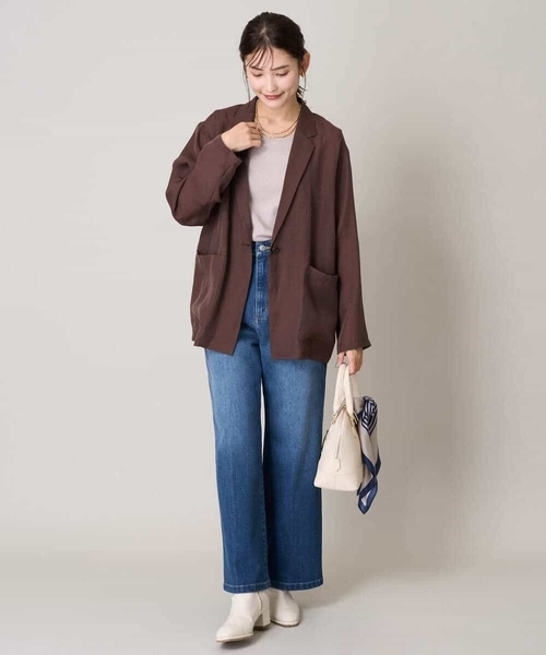 a.v.v（アーヴェヴェ）の「シアージャケット（テーラードジャケット・レディース・ブラック/ブラウン・38/40/42/36/34）」の9枚目の写真