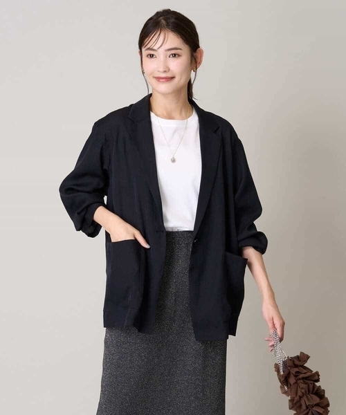 a.v.v（アーヴェヴェ）の「シアージャケット（テーラードジャケット・レディース・ブラック/ブラウン・38/40/42/36/34）」の10枚目の写真