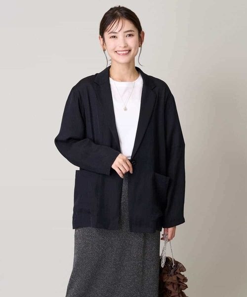 a.v.v（アーヴェヴェ）の「シアージャケット（テーラードジャケット・レディース・ブラック/ブラウン・38/40/42/36/34）」の11枚目の写真