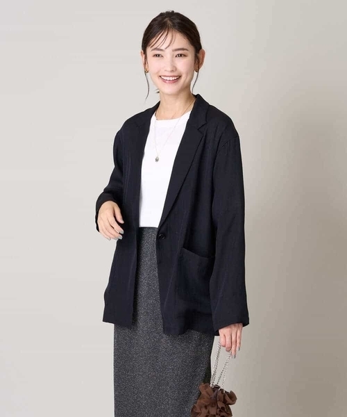 a.v.v（アーヴェヴェ）の「シアージャケット（テーラードジャケット・レディース・ブラック/ブラウン・38/40/42/36/34）」の12枚目の写真