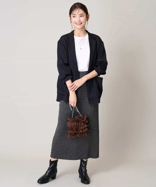 a.v.v（アーヴェヴェ）の「シアージャケット（テーラードジャケット・レディース・ブラック/ブラウン・38/40/42/36/34）」の14枚目の写真