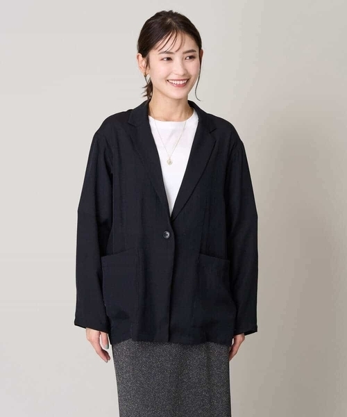 a.v.v（アーヴェヴェ）の「シアージャケット（テーラードジャケット・レディース・ブラック/ブラウン・38/40/42/36/34）」の17枚目の写真