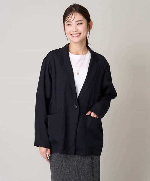 a.v.v（アーヴェヴェ）の「シアージャケット（テーラードジャケット・レディース・ブラック/ブラウン・38/40/42/36/34）」の18枚目の写真