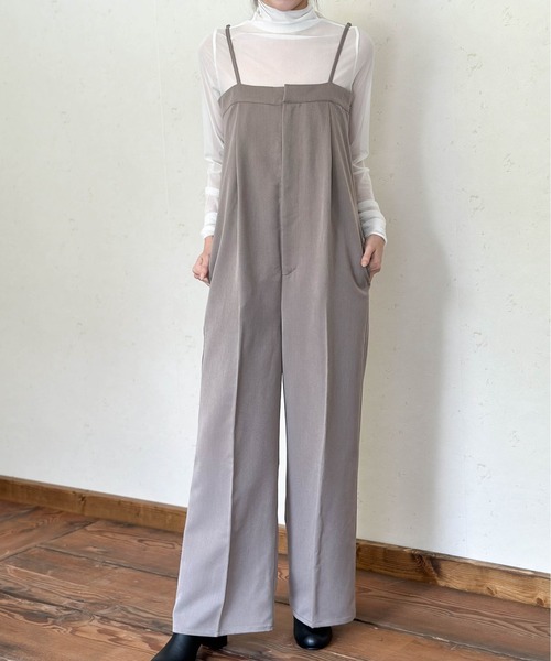 【本日限定さま専用】L'Appartement オーバーオール 36 グレー セール】TRツイルベアトップサロペット（サロペット/オーバーオール