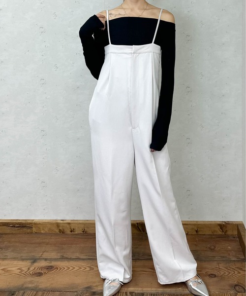 Per sist ence(パーシエンス)の「TRツイルベアトップサロペット(サロペット/オーバーオール・レディース・ブラック/チャコールグレー/グレー/グレイッシュベージュ/ベージュ系・FREE)」の9枚目の写真