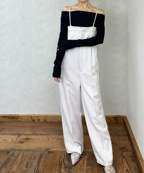 Per sist ence(パーシエンス)の「TRツイルベアトップサロペット(サロペット/オーバーオール・レディース・ブラック/チャコールグレー/グレー/グレイッシュベージュ/ベージュ系・FREE)」の13枚目の写真
