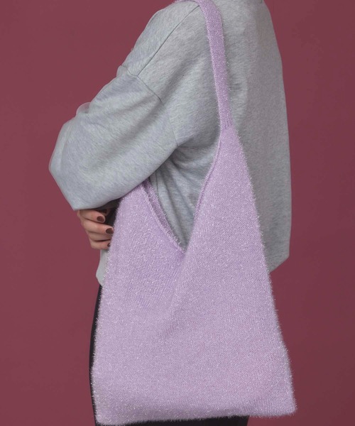 fifth（フィフス）の「ラメニットワンハンドルトート（トートバッグ・レディース・アイボリー/ブラック/パープル/シルバー・FREE）」の3枚目の写真