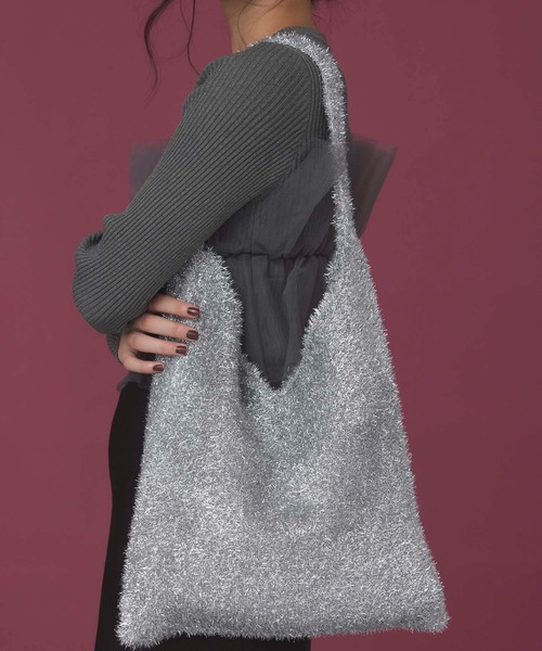 fifth（フィフス）の「ラメニットワンハンドルトート（トートバッグ・レディース・アイボリー/ブラック/パープル/シルバー・FREE）」の10枚目の写真