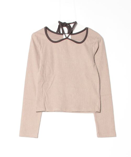 bita.(ビタ)の「ジャガードチョーカートップス(Tシャツ/カットソー・レディース・ブラック/グレイッシュベージュ/ブルー・FREE)」の22枚目の写真